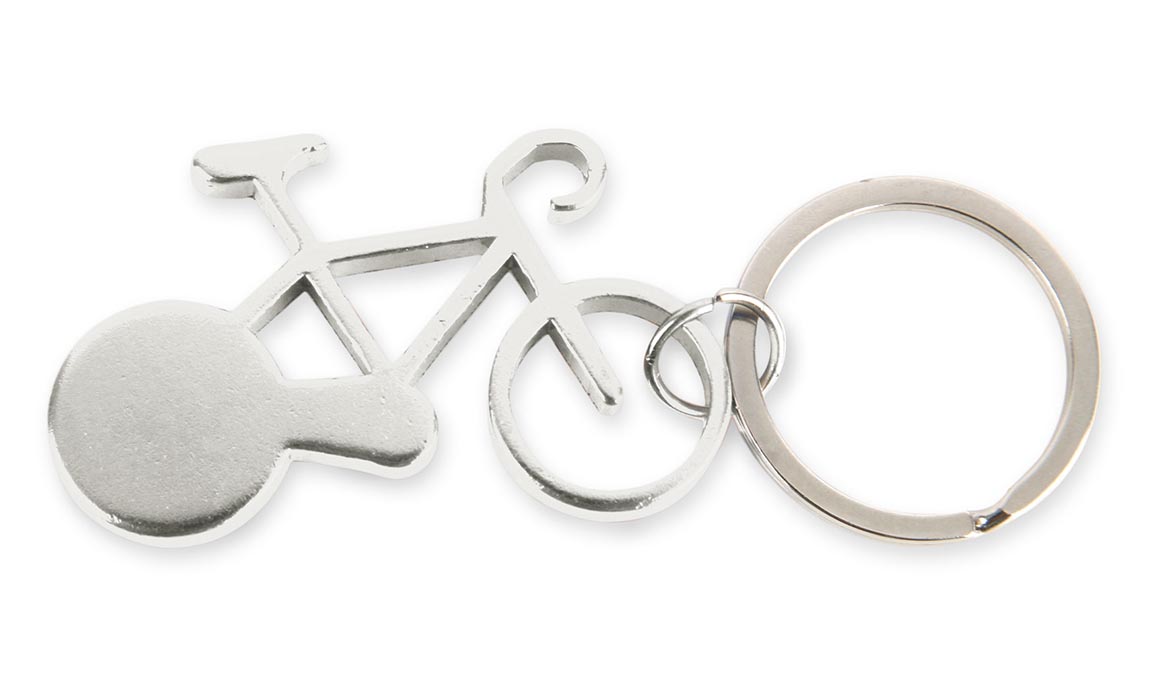 Porte-Clés Publicitaire Aluminium Vélo Bicyclette Aluminium Argent