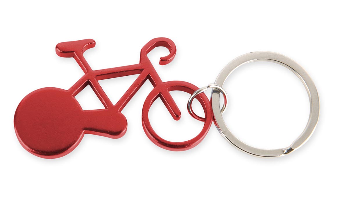 Porte-Clés Publicitaire Aluminium Vélo Bicyclette Aluminium Rouge