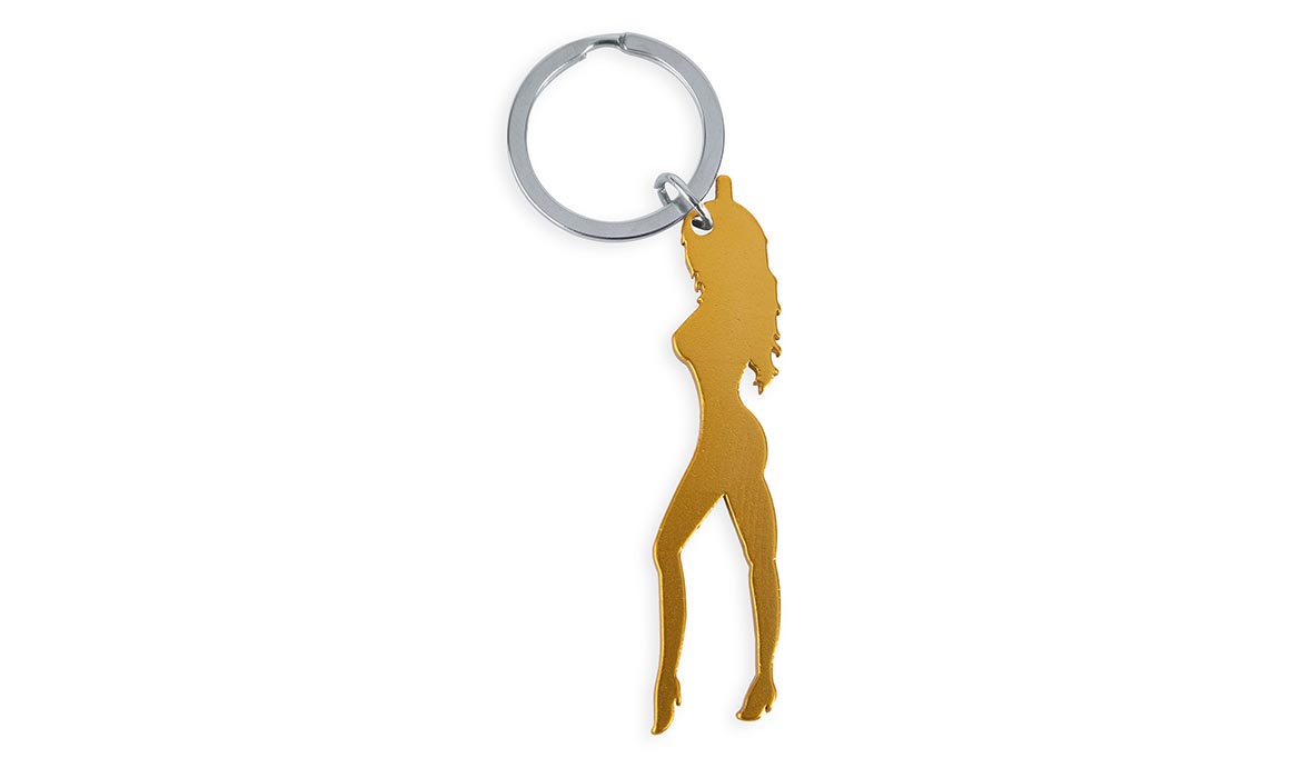 Porte-Clés Publicitaire Aluminium silhouette femme Or