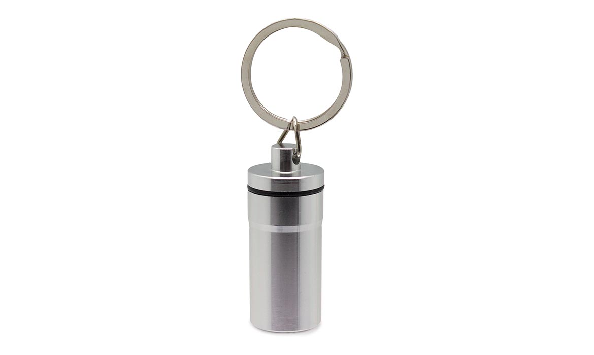 Porte-Clés Publicitaire Aluminium Pilulier Argent Silver