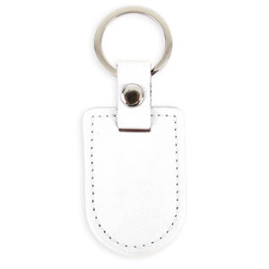 Porte-clés Bouclier Blanc cuir PU