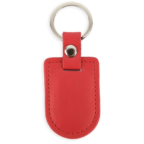 Porte-clés bouclier simili cuir Rouge