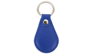 Porte-clés Cuir Oval Bleu