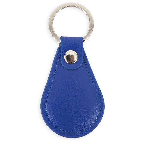 Porte-clés Simil Cuir Oval Bleu