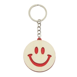 Porte-clés Smiley bicolore rouge