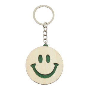 Porte-clés Smiley bicolore vert
