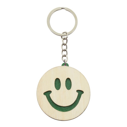 Porte-clés Smiley bicolore publicitaire vert